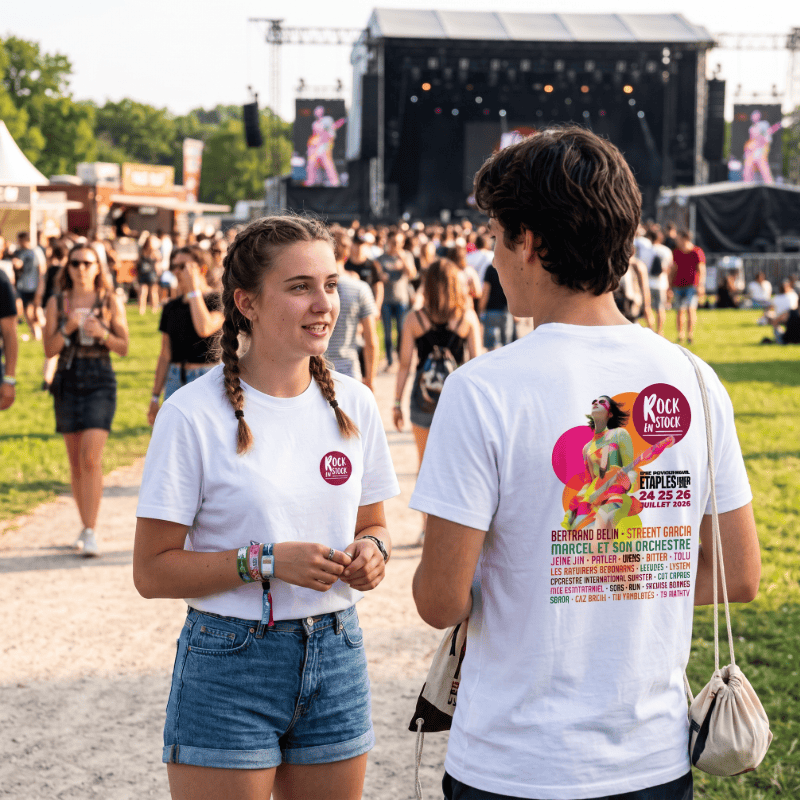 Tee-shirts blancs Rock en Stock